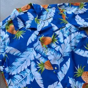 HOOKANO Vintage 1950s Hawaiian Pineapple Shirt XL